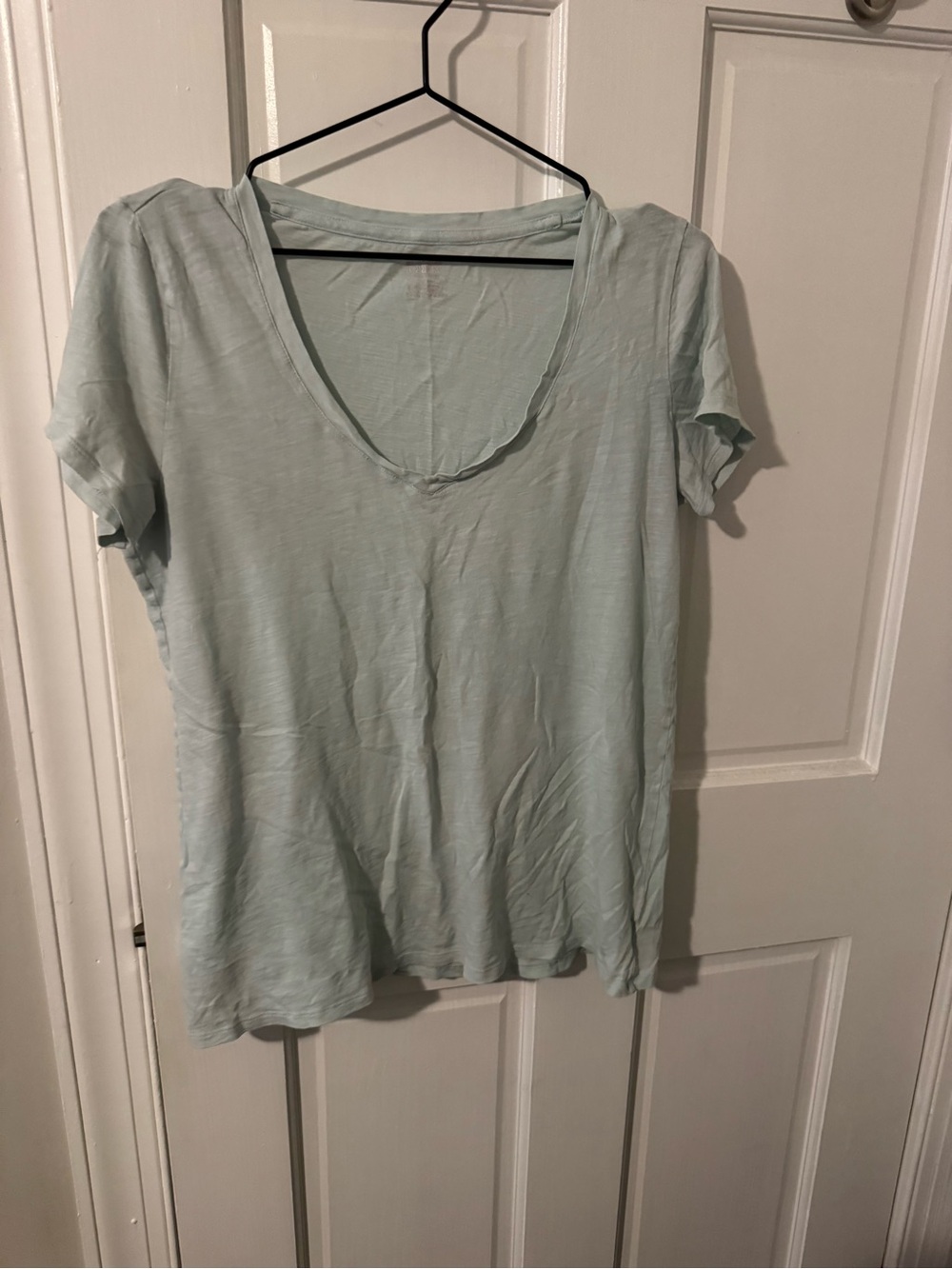 PINK Victoria's Secret Light Blue V-Neck Short Sleeve Tee